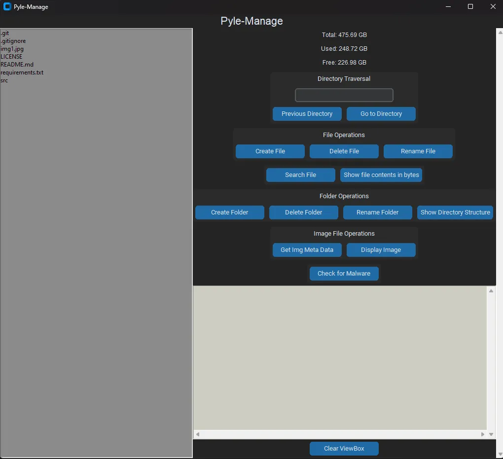 Screenshot of Pyle-Manage